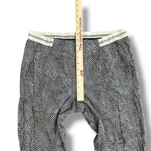 Anthropologie Tiny Pants L Black White Print Cotton Boho Cuffed Cropped - Picture 4 of 12